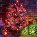 AMENON 26.2 Ft 80 Led Candy Cane String Lights Christmas Decor Battery Operated Fairy Lights Remote Control with Timer 8 Modes Holiday Xmas Decorations Indoor Outdoor Home Party Bedroom (Warm White)