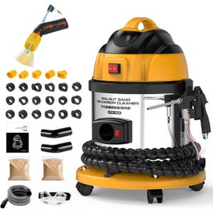 BELEY Walnut Blaster, HTS558 Engine Intake Valve Cleaner Machine, 110V Automotive Engine Carbon Remover Sand Blaster for Carbon Cleaning with 2kg Walnut Sand & 23 PCS Adapters
