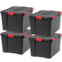IRIS USA, Inc. UCB-LDD WEATHERTIGHT Storage Box, 74 Quart, Black, 4 Pack