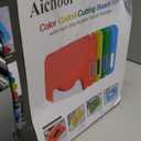 Plastic Cutting Board, Set of 4 with Storage Stand, Color Box Packed, BPA-Free, Preventing Cross-contamination of Different Food Types, Dishwasher Safe