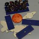 6 Pcs Space Party Decoration Outer Space Tiered Tray Decoration Astronaut Rocket Planet Centerpieces for Table Wooden Standing Block for Space birthday Party supplies