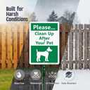 SmartSign10 x 7 inch Please Clean Up After Your Pet Yard Sign with DOG Graphic, 40 mil Laminated Rustproof Aluminum, 21.5 inch tall Sign and Stake Kit by SmartSign, 100+ Years of Sign Expertise