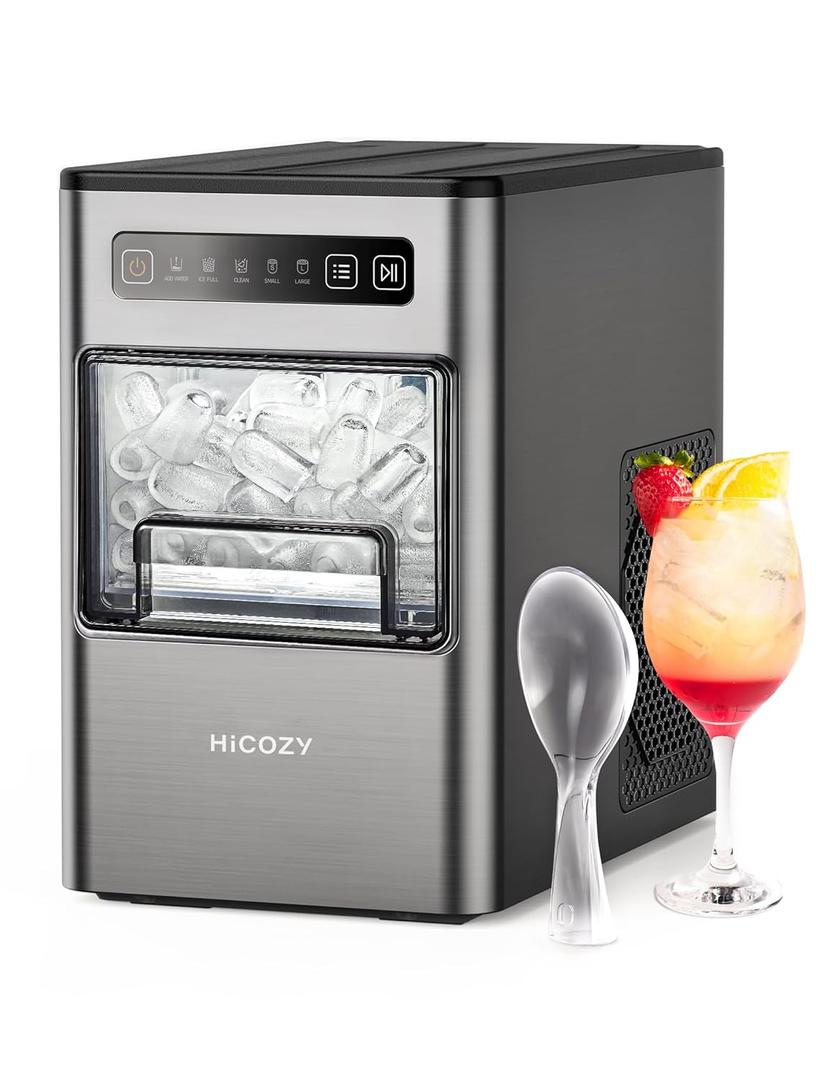 HiCOZY Ice Maker Countertop,Ice in 6 Mins, 24 lbs/Day, Portable & Compact Gift with Self-Cleaning,for Apartment/Under Cabinet/Kitchen/Office/Camping/RV/Home Bar Light Black