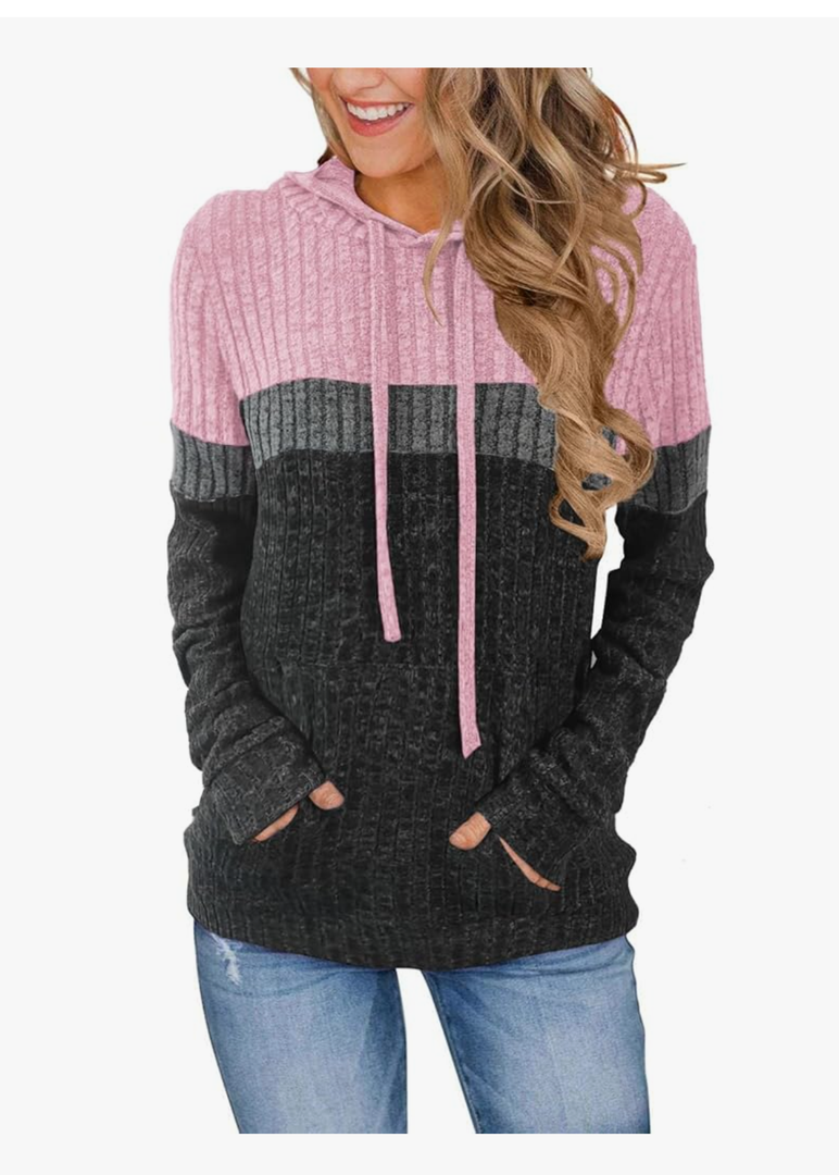 Sweaters for Women Fall Tops Long Sleeve Hoodie Ladies Sweatshirts Pullover Blouses Loose Casual Fashion Clothes, Size S