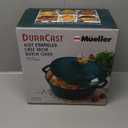 Mueller DuraCast 6 Quart Enameled Cast Iron Dutch Oven Pot with Lid, Heavy-Duty, Oven Safe up to 500 F & Across All Cooktops, Wedding Registry Ideas & Gifts, Emerald