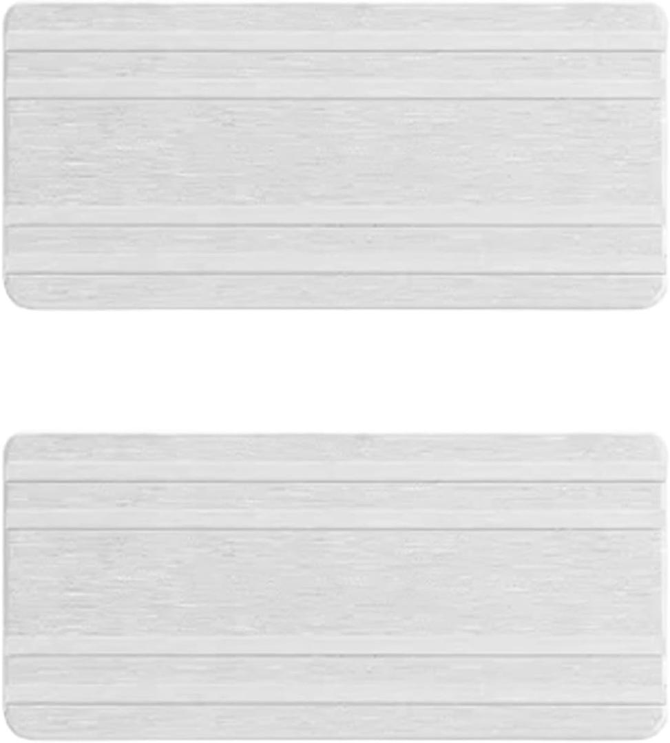 Fast Drying Stone Sink Tray | Grooved Design Diatomaceous Earth Coasters | Water Absorbing Stone Tray | Quick-Drying Stone Soap Tray for Plants & Toiletries in The Modern Home (2 pieces of white)