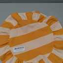4 Pcs 15 Inch 100% Cotton Scalloped Round Placemats, Thin Yellow & White Stripes Place Mats with Ruffle, Washable Placemats Table Mats for Kitchen Dining Holiday Gatherings Decor