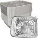 Aluminum Pans With Lids 9x13 [10 Sets] Aluminum Foil Pans Trays With Lids - Half Size Tin Foil Disposable Pans For Baking, Roasting, Cake Serving Dishes, Catering Supplies, Steam Table Chafing