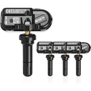 TPMS Sensor 4Pack, 433Mhz Tire Pressure Monitor Sensors Compatible with 2014-2022 RAM 1500 2500 3500 4500 5500 Jeep Chreokee Replace OE#68249197AA 68239720AA 68157568AA (four pieces sensors)