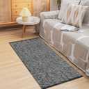 LEEVAN Washable Kitchen Rugs 2' x 4.3', Black Boho Bathroom Rugs Cotton Reversible Runner Rug, Farmhouse Entryway Rug Modern Bedroom Carpet for Foyer Laundry Proch Decor