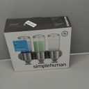 simplehuman Triple Wall Mount Shower Pump, 3 x 15 fl. oz. Shampoo and Soap Dispensers, Stainless Steel