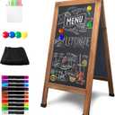SELEAD Magnetic A-Frame Chalkboard Easel Sign - Large 40" x 20" Rustic Sandwich Chalk Board Signs Outdoor Double Sided Sidewalk Pizarra for Business, Wedding, Menu