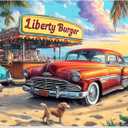 500 Piece Puzzle for Adults, Beach Store Puzzle, Recycled Cardboard Car Dog Jigsaw Puzzles 500 Pieces, Challenging Puzzles Game Home Decor Birthday Party Gift Toy for Kids Seniors 20.5 * 15 inch