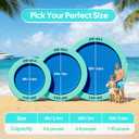 Water Hammock for Adults Heavy Duty, Large Round Inflatable Pool Lounger Float, 8ft/10ft/12ft Big Circle Floating Lounge Haven Lake River Island, Fits Multi-People Party Sunchill Tanning, blue+mint green, 8ft