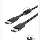 Cell Candy-Extended Length Charge & Sync Cable-USB-C to USB-C - 6.5 Ft - Black and Cell Candy Fast Charging USB C Wall Charger