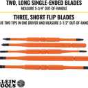 Klein Tools 32288 Insulated Screwdriver, 8-in-1 Screwdriver Set with Interchangeable Blades, 3 Phillips, 3 Slotted and 2 Square Tips