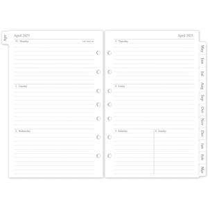 Pack Of 10 2025-2026 Weekly & Monthly Planner Refill, Planner Inserts with Monthly Tabs, Size 4, 5.5"x8.5", July 2025 - June 2026, 7-Hole Punched