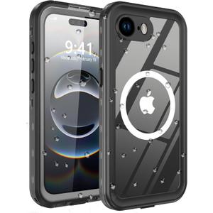 for iPhone 16e Case Waterproof, [Shockproof] [Dustproof] [IP68 Waterproof] Full-Body Hard Case Built-in [Lens Screen Protection] for Diving Case (Black, for iPhone 16e 6.1in)