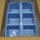 ALINK Plastic Classroom Caddy with 6 Compartments, 6-Pack Teacher Supply Storage Caddy Organizer for Classroom Supply, Office, Table, Desk, Craft Art, Pencil, Crayon, Marker - Macaron (Macaroon)