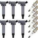 ECCPP UF267 6 ignition coils with 6 iridium Spark Plugs for Toyota for Lexus Avalon Camry Highlander Sienna ES300 RX300 V6 1 for MZFE Engine 88921393 UF-267 90080-19016