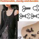 Copper 100 Set Hooks and Eyes for Sewing Clothing Bra Hooks Replacement Closure -Gunmetal 1#(13mm)