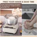 Electric Dough Maker with Ferment Function, 6.5QT Stand Dough Mixer, Dough Kneading Machine with 304 Stainless Steel Bowl, Removable Lid & Knob Control, Ideal for Bread, Pizza, Pasta - Almond Cream