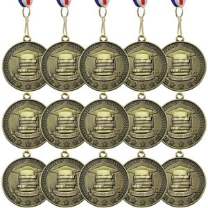 16 Pcs Outstanding Student Scholastic Metal Medals Scholastic Award Medals with Ribbons Academic Award Prize Gift for Education, Recognition, Achievement
