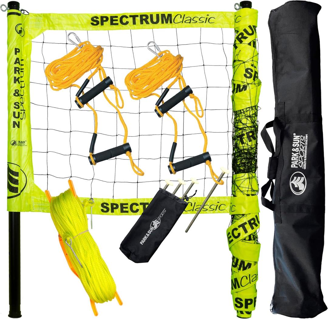 Park & Sun Sports Spectrum Classic: Adjustable Professional Outdoor Volleyball Net System 32' L x 3' H
