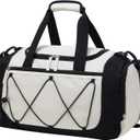 Vorspack Gym Bag for Women - 18 Inches Small Duffle Bag for Travel Lightweight Duffel Bag with Shoe Compartment Personal Item Travel Bag Weekender Bag for Travel Sports Gym - Beige