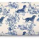 Blue Chinoiserie Dachshund 20x54 Body Pillow Cover with Zipper, Weiner Dog Gifts, Grandmillennial Home Decor, Blue and White Floral Dog Long Body Pillow Pillowcase for Couch Bed, Double-Sided
