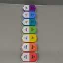 Extra Large Weekly Pill Organizer - XL Vitamin Holder with 7 Detachable AM PM Compartments - Portable Medicine Dispenser for Home and Travel, Big Supplement Container for Weekly or Daily Use, Rainbow