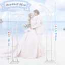 Wedding Arch Stand - 2pcs Large Balloon Floral Arch Stand Half Arch Flower Frame,Heavy Metal Base&Triangular Structure More Stable for Bridal & Ceremony Baby Shower Birthday (White, 5.9Ft&6.9Ft)