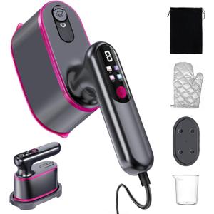 Travel Steamer for Clothes, 2-in-1 Clothes Steamer & Iron 4 Modes LCD Display, Hand Steamer for Clothes 1200W 15S Fast Heat-up 180ml Tank for 20Min Penetrating Garment Steamer, 100-120V