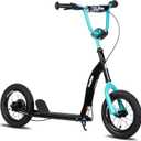 JOYSTAR Kick Scooter for Kids 5+ Teens & Youth, Lightweight Kids Scooter with Adjustable Handlebar, 2 Wheel Scooter for Boys & Girls, 12" Inflatable Wheels Rear Drum Brakes