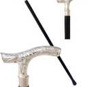 Brass Derby Handle Walking Cane Wooden Cane Stick - Made of Rosewood & Brass (Ornate Chrome)