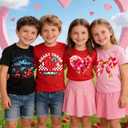 Boys Valentines Day Shirt Kids Valentine Heart Throb T-Shirts Toddler Funny Love Tee Top 2026 Red (4-5 Years)