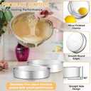 TeamFar 9 Inch Cake Pan, Stainless Steel Round Layer Cake Baking Pans Tins for Birthday Wedding, Non-Toxic & Heavy-Duty, Mirror Finish & Leak Proof, Oven & Dishwasher Safe, Set of 2