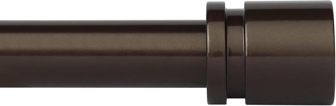 Curtain Rods for Windows 16 to 144 Inches Adjustable Length 1 Inch Diameter Window Curtain Rod with Aluminium End Cap, Antique Bronze