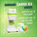 Nostalgia Snow Cone Machine With 1 Reusable Plastic Cup & Dual Ice Molds Retro Table-Top Shaved Ice Maker with Stainless Steel Blades for Fluffy Ice- Slushie Machine for Fun Gatherings- White & Green