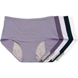 Everdries Washable & Reusable Incontinence Underwear for Women Over 60 - Leakproof, Discreet, Absorbent, Machine-Washable Panties (Lavender, S, Pack of 5)
