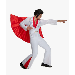Morph Vegas Rockstar Costume Adult Men Disco Jumpsuit 70s Halloween Outfit for Men Party Wear Size L