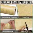 3x Inkspire Parchment Bulletin Board Paper Roll,14.8FTx47IN Large Reusable Waterproof Erasable Classroom Wall Background Backdrop Paper,Fade-Resistant Fabric Wrapping School Decors Teacher Supplies