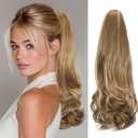 18 Inch Ponytail Extension - Soft Wavy Pony Tails Hair Extensions, Claw Clip Ponytail Extension, Synthetic Hair Extensions Ponytail, Clip in Ponytail