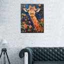 Tucocoo Giraffe Portrait DIY Paint by Numbers Kits with Brushes and Acrylic Pigment on Canvas Painting for Adults, Abstract Wildflowers and Animal Pictures for Home Decor Gifts 16''x20'' (DIY Framed)