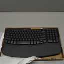 Logitech Wave Keys Wireless Ergonomic Keyboard with Cushioned Palm Rest, Comfortable Natural Typing, Easy-Switch, Bluetooth, Logi Bolt Receiver, for Multi-OS, Windows/Mac - Graphite