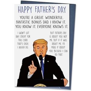 Ithmahco Step Dad Fathers Day Card, Funny Stepdad Gifts from Stepdaughter Stepson, Humorous Card for Stepfather, Bonus Dad, Stepdad Father's Day Gift 5 Pack