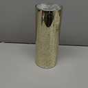 WGVI Hurricane Candle Holder Sleeve, W: 4", Ht: 12", Gold Speckled Glass Cylinder Open Both Ends, Chimney Tube Shade, 1 Piece