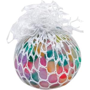 Raymond Geddes Lots O Mesh Balls - 12 Colorful Squeeze Balls Per Pack - Squish N Squeeze Stress Ball Filled with Multicolor Orbs