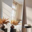 Full Length Floor Mirror 56"x15", Large Standing Body Mirror, Silver