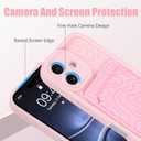 MZELQ Compatible with iPhone 17 Case 2025 Silicone Card Holder, Cute Pattern Wave Ripple Cover for Girls Women -Pink